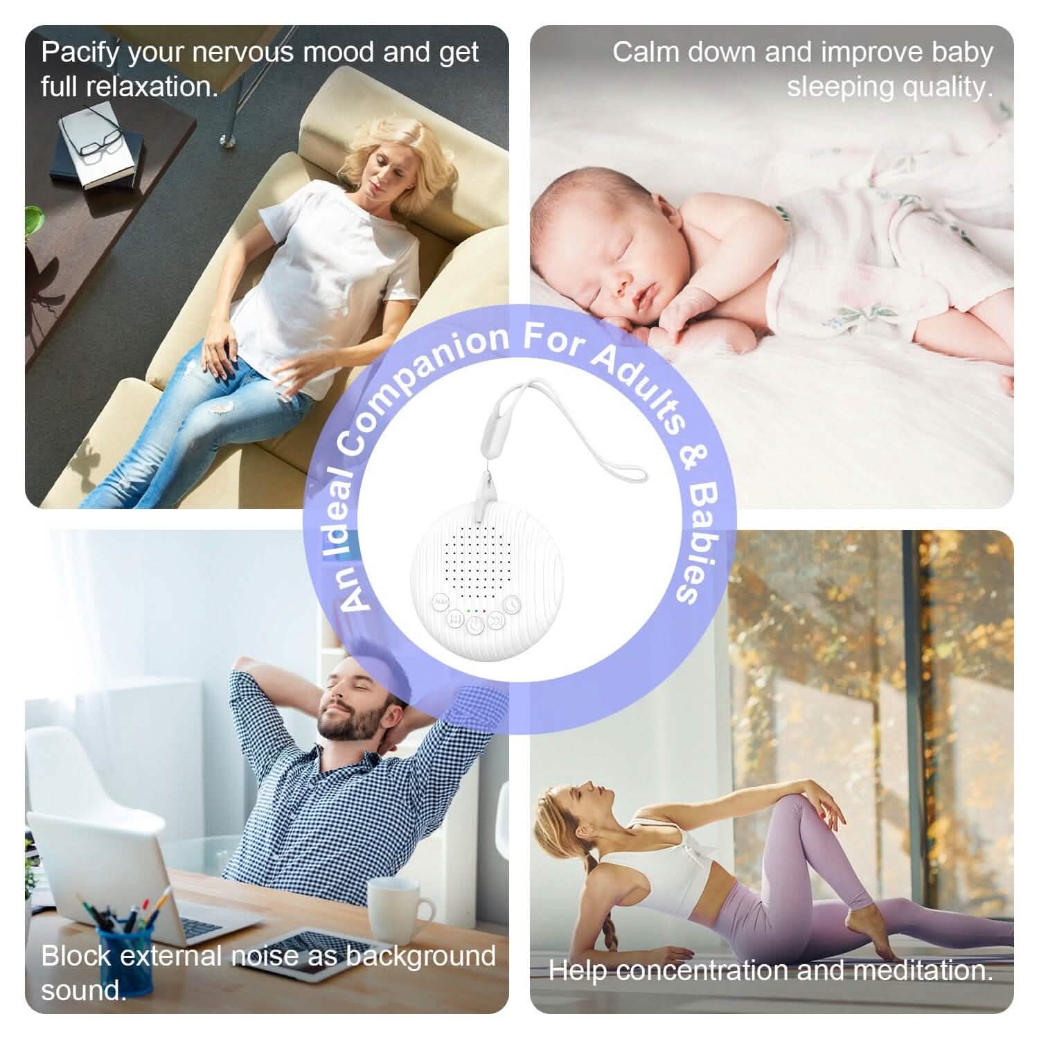 Portable White Noise Sound Machine for Sleep Aid