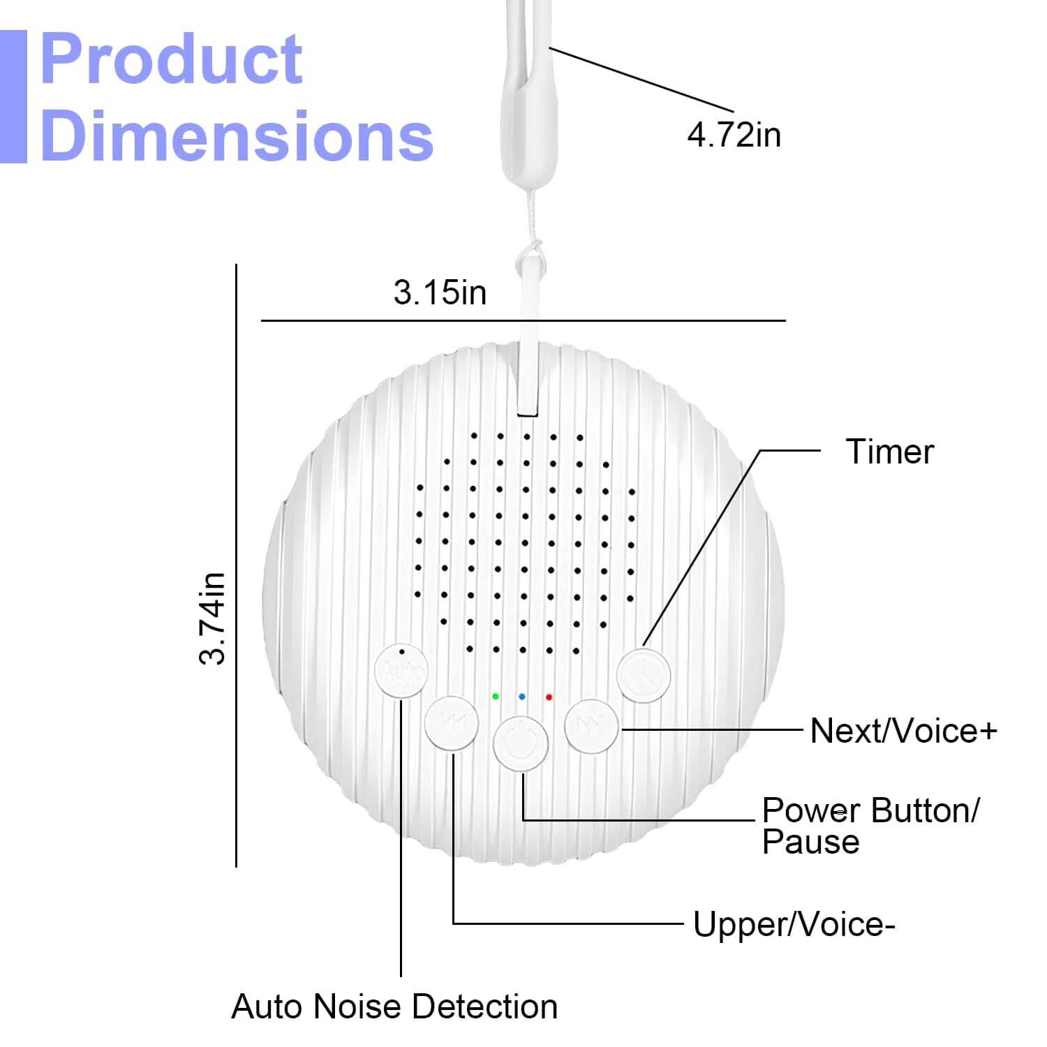 Portable White Noise Sound Machine for Sleep Aid